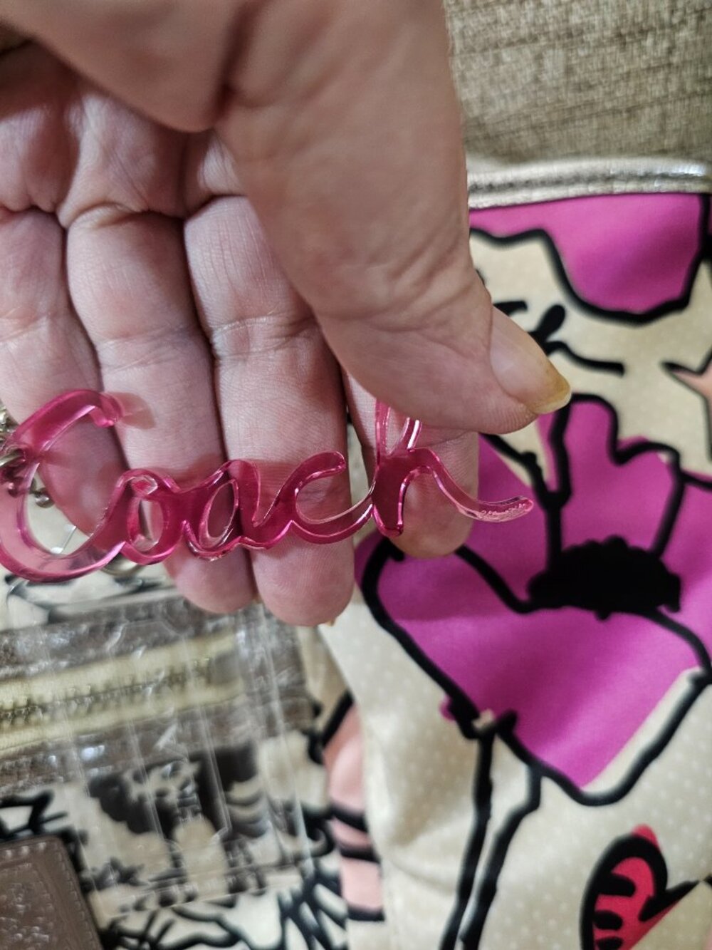 COACH Poppy 16308 Pop C Graffiti Pink Bow Satchel Crossbody Bag- 4 Hangtags! - Picture 13 of 16
